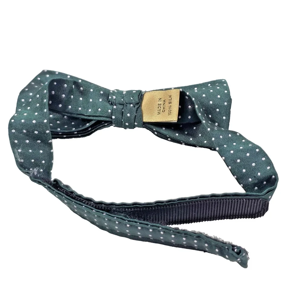 Dillard's Boys Silk Bow Tie Hunter Green Polka Dot Adjustable Formal Wedding